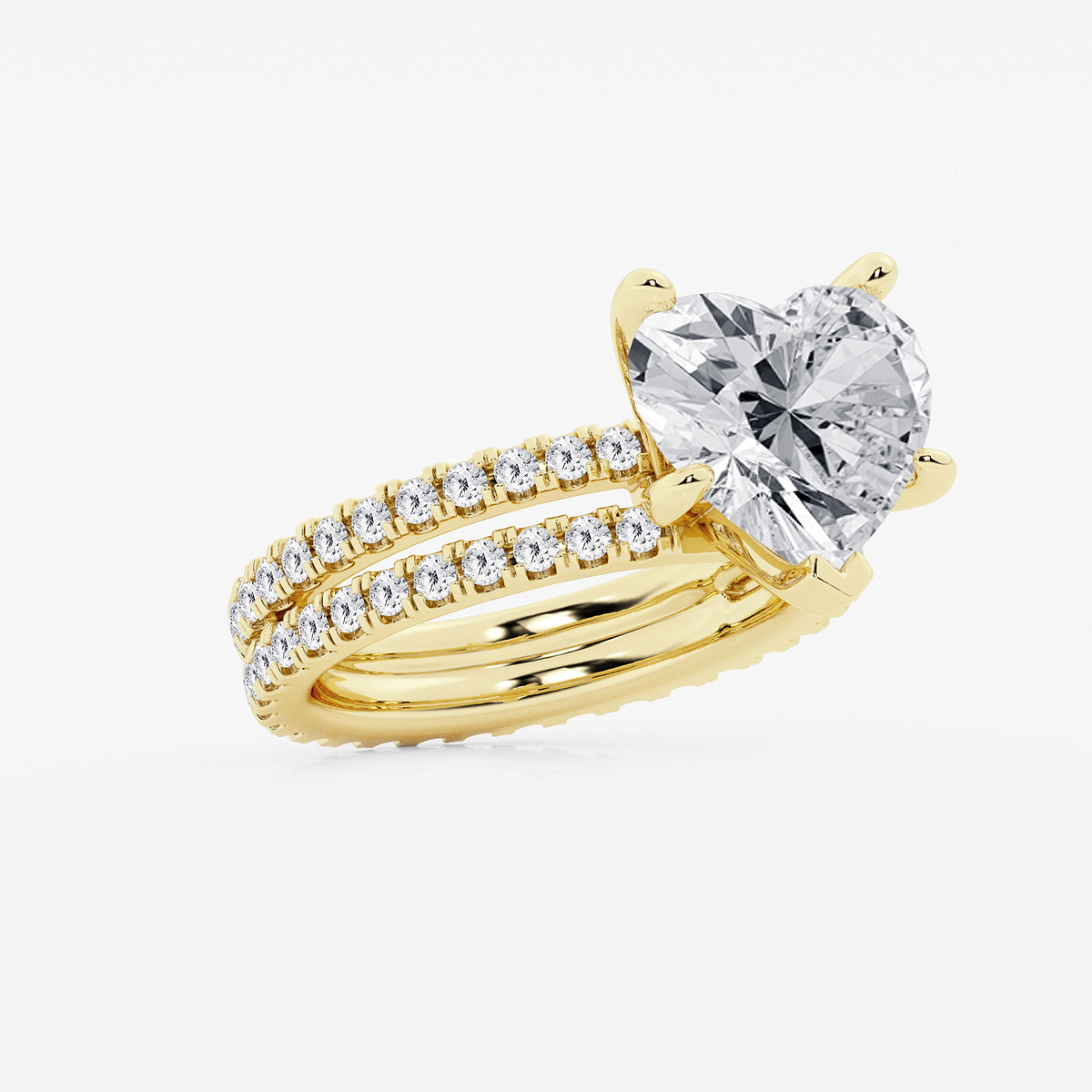 Additional Image 1 for  6 1/5 ctw Heart Lab Grown Diamond Split Double Band Eternity Engagement Ring