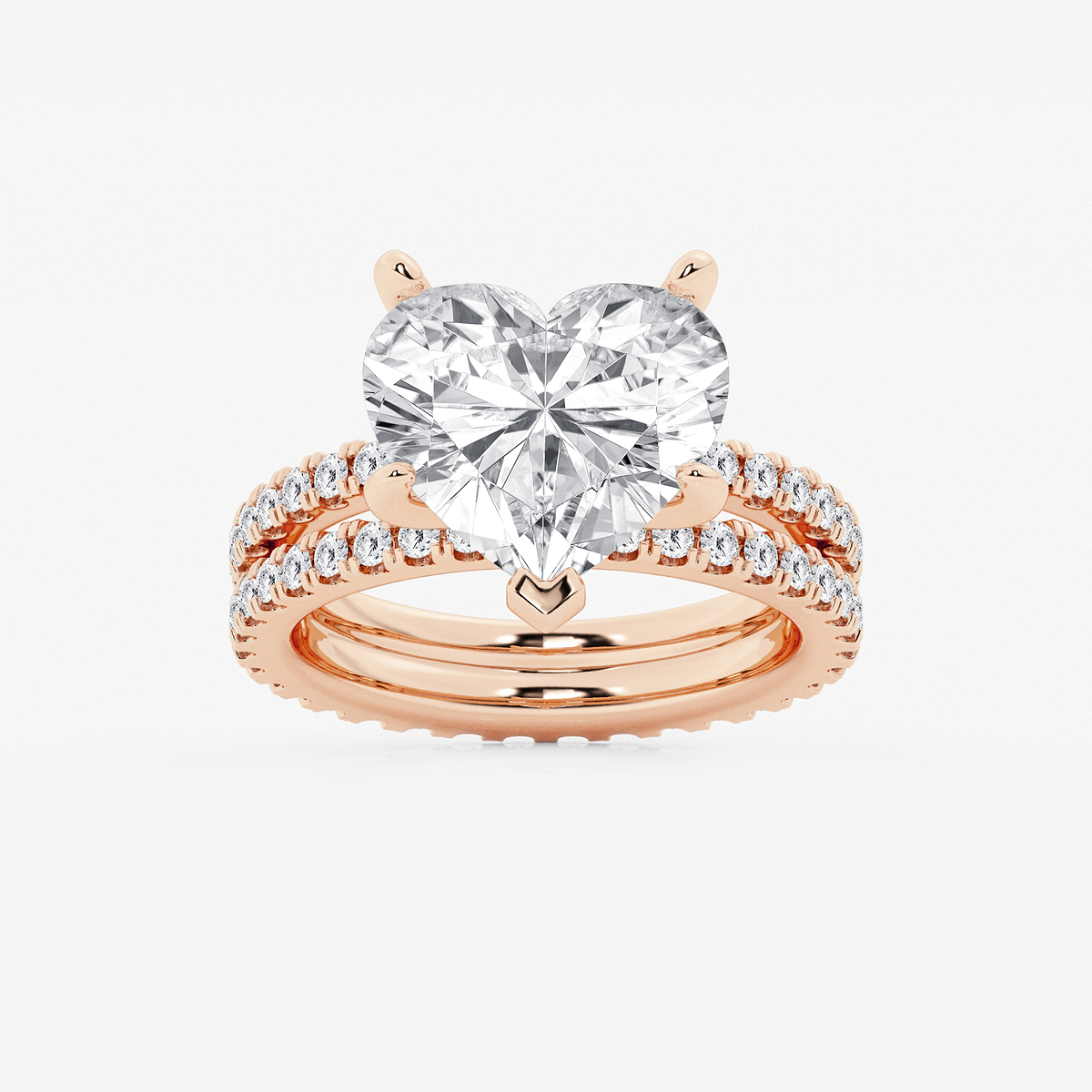 7 1/5 ctw Heart Lab Grown Diamond Split Double Band Eternity Engagement Ring