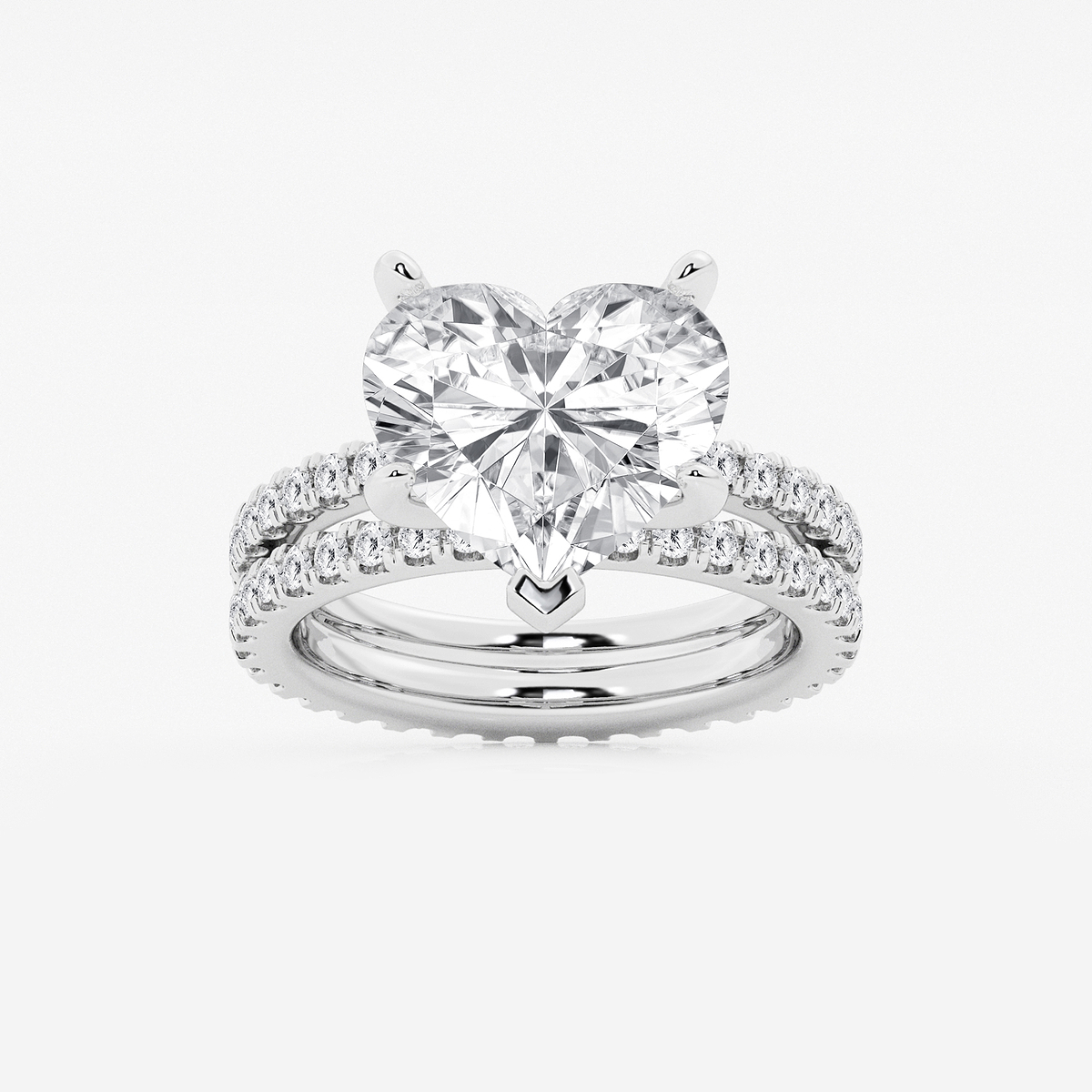 7 1/5 ctw Heart Lab Grown Diamond Split Double Band Eternity Engagement Ring