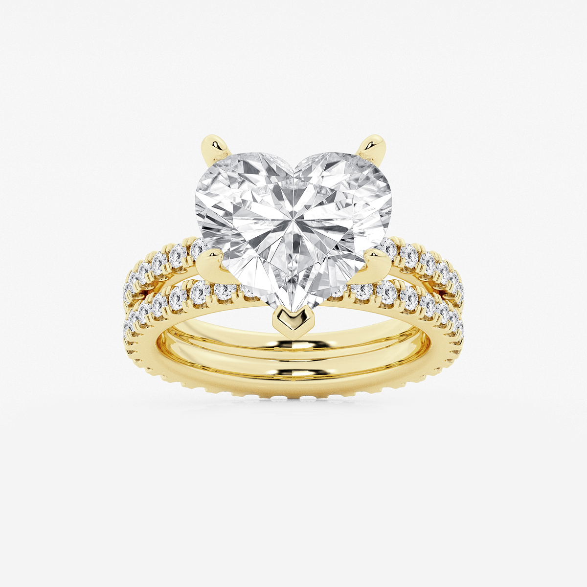 7 1/5 ctw Heart Lab Grown Diamond Split Double Band Eternity Engagement Ring