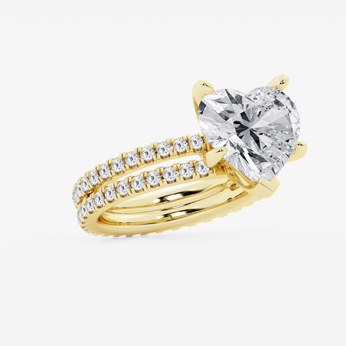 Additional Image 1 for  7 1/5 ctw Heart Lab Grown Diamond Split Double Band Eternity Engagement Ring