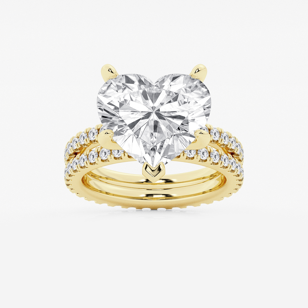 9 1/5 ctw Heart Lab Grown Diamond Split Double Band Eternity Engagement Ring