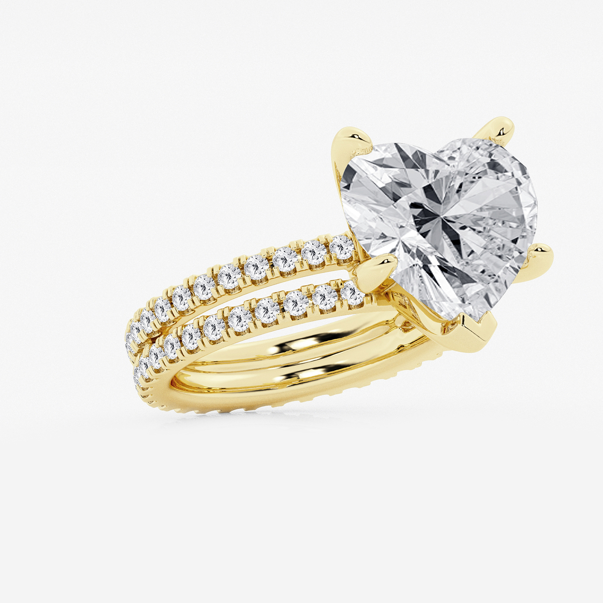 Additional Image 1 for  9 1/5 ctw Heart Lab Grown Diamond Split Double Band Eternity Engagement Ring