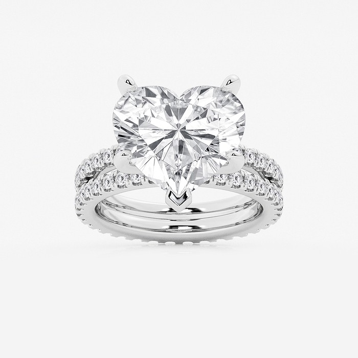 Maya - 9 1/5 ctw Heart Lab Grown Diamond Split Double Band Eternity Engagement Ring