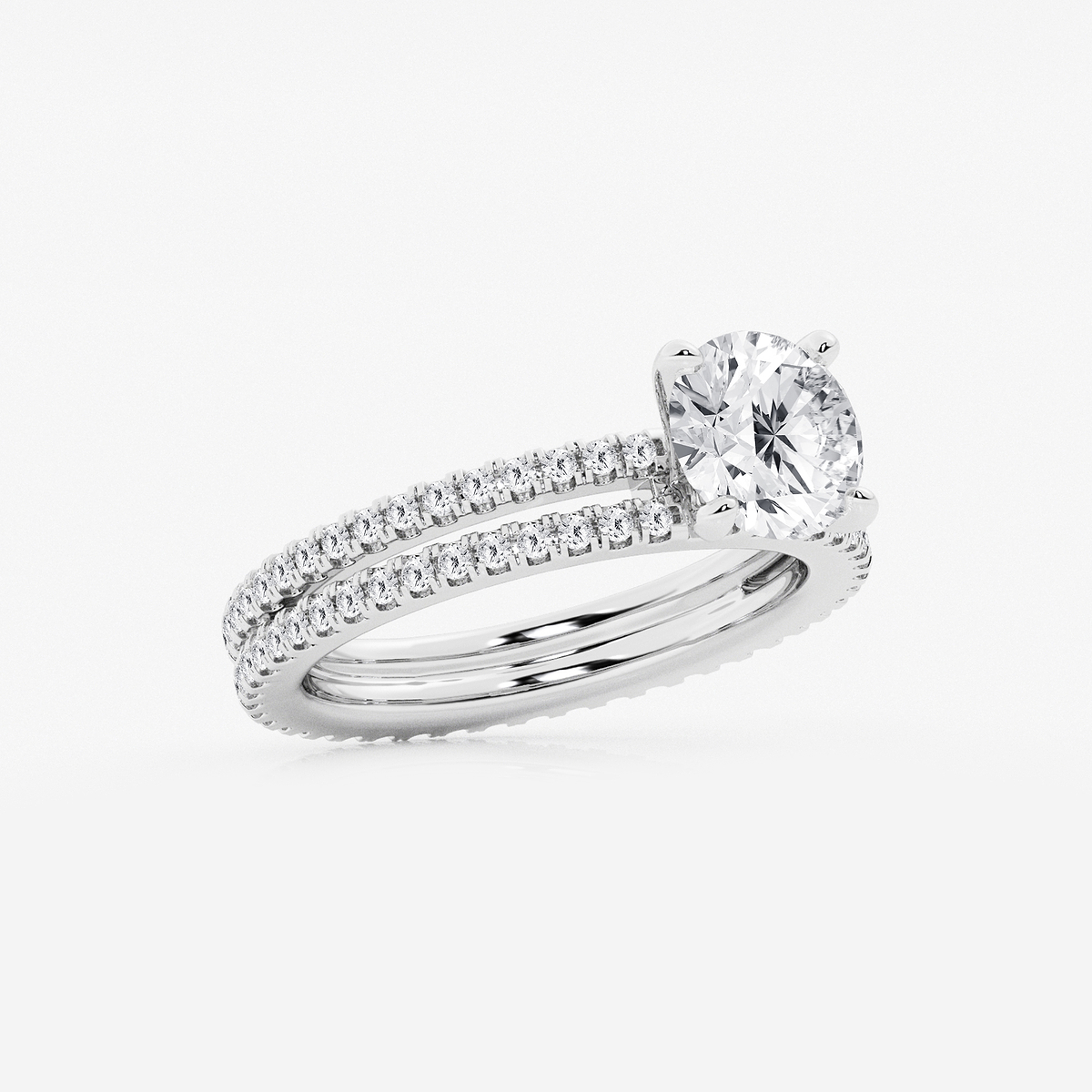 Additional Image 1 for  2 1/5 ctw Round Lab Grown Diamond Split Double Band Eternity Engagement Ring