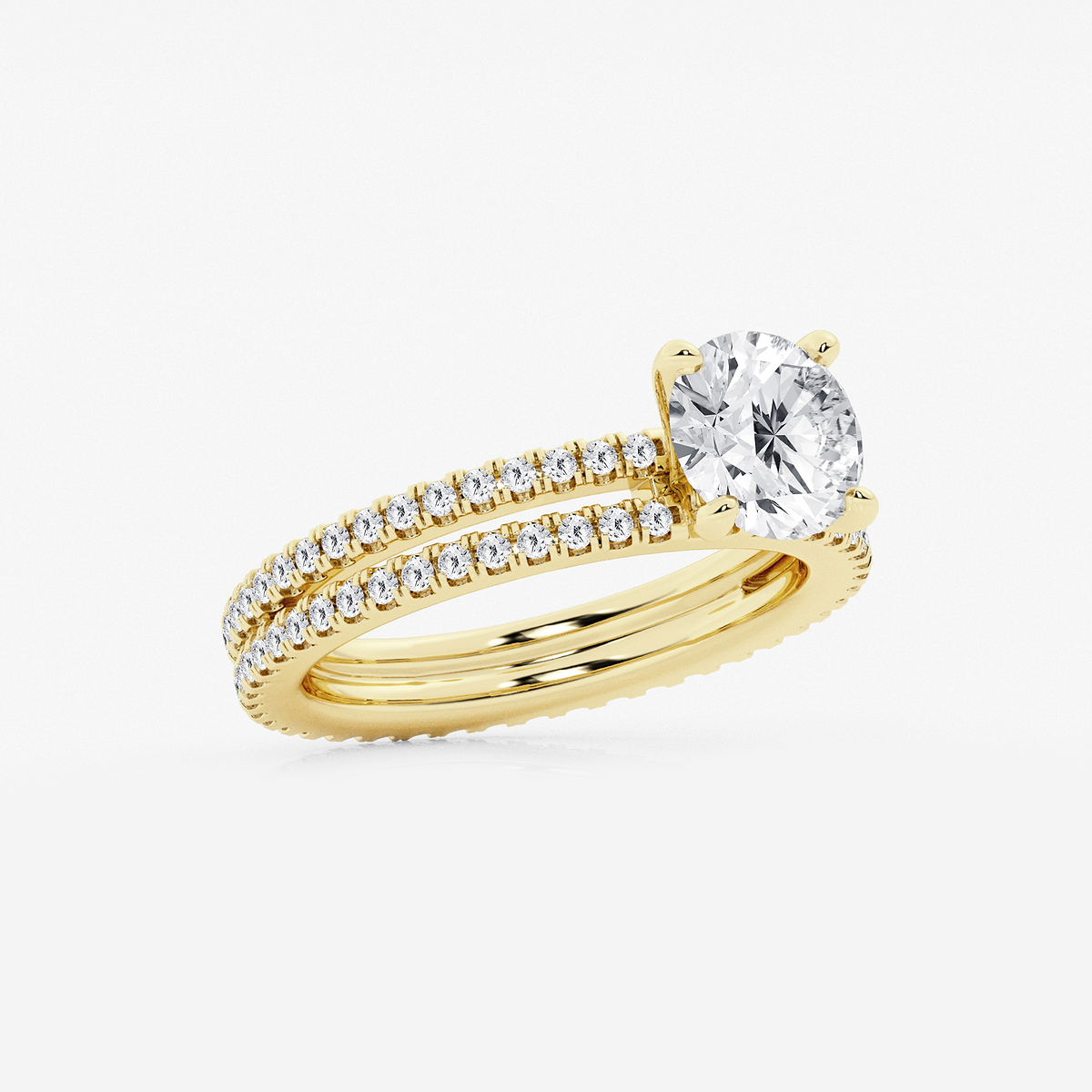 Additional Image 1 for  2 1/5 ctw Round Lab Grown Diamond Split Double Band Eternity Engagement Ring