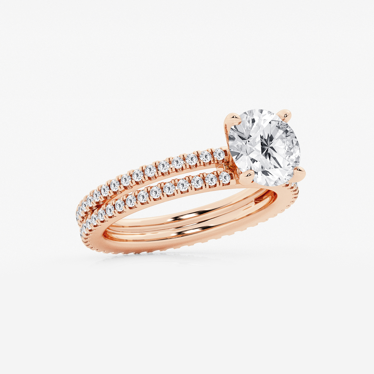 Additional Image 1 for  2 3/4 ctw Round Lab Grown Diamond Split Double Band Eternity Engagement Ring