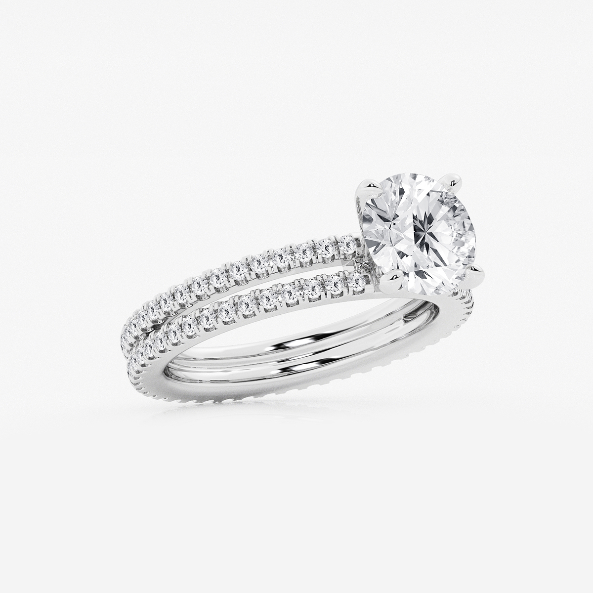 Additional Image 1 for  2 3/4 ctw Round Lab Grown Diamond Split Double Band Eternity Engagement Ring
