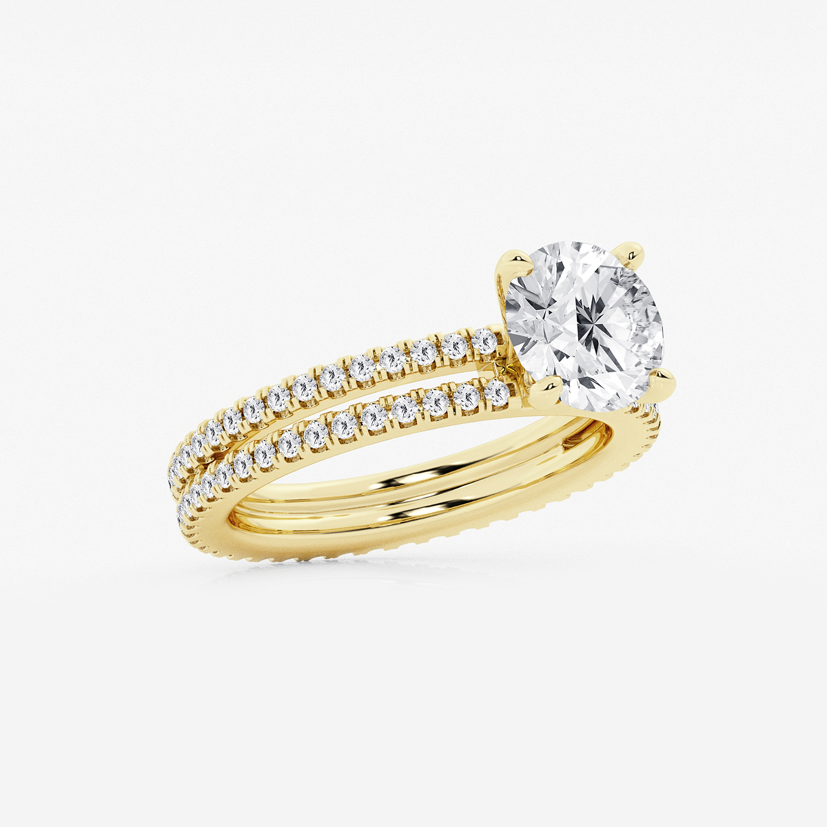 Additional Image 1 for  2 3/4 ctw Round Lab Grown Diamond Split Double Band Eternity Engagement Ring