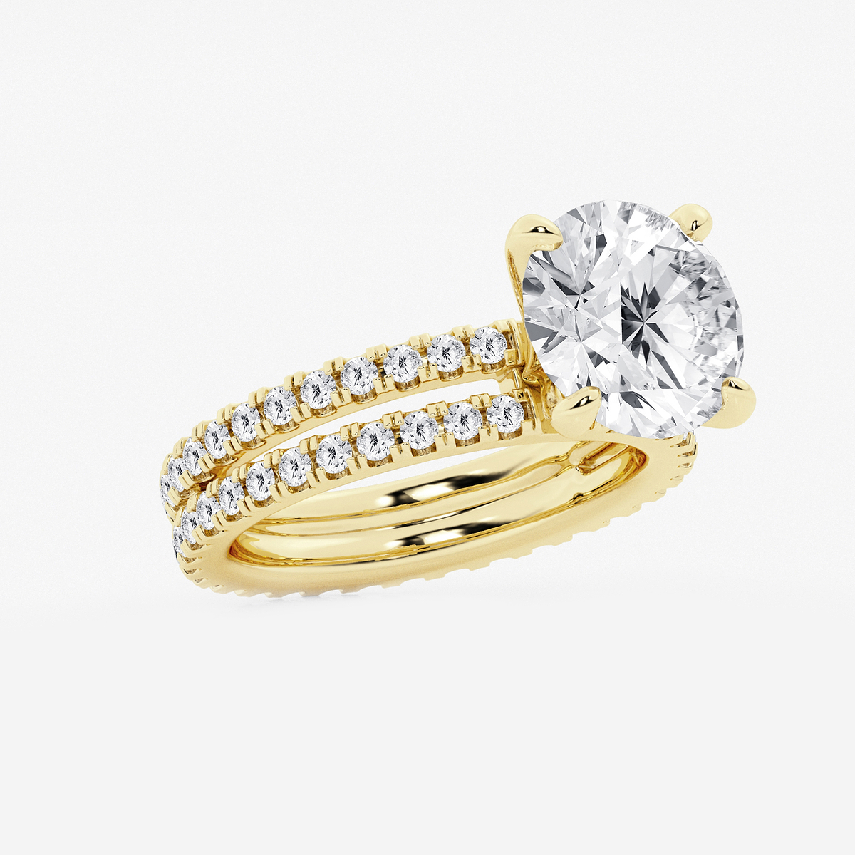 Additional Image 1 for  5 1/5 ctw Round Lab Grown Diamond Split Double Band Eternity Engagement Ring