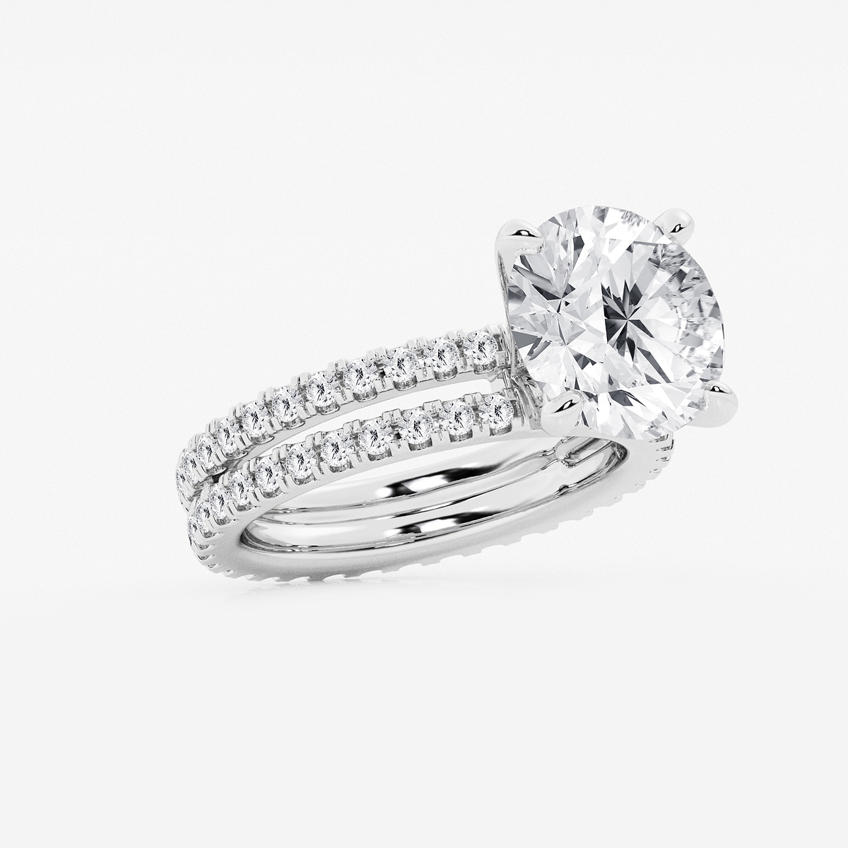 Additional Image 1 for  6 1/5 ctw Round Lab Grown Diamond Split Double Band Eternity Engagement Ring