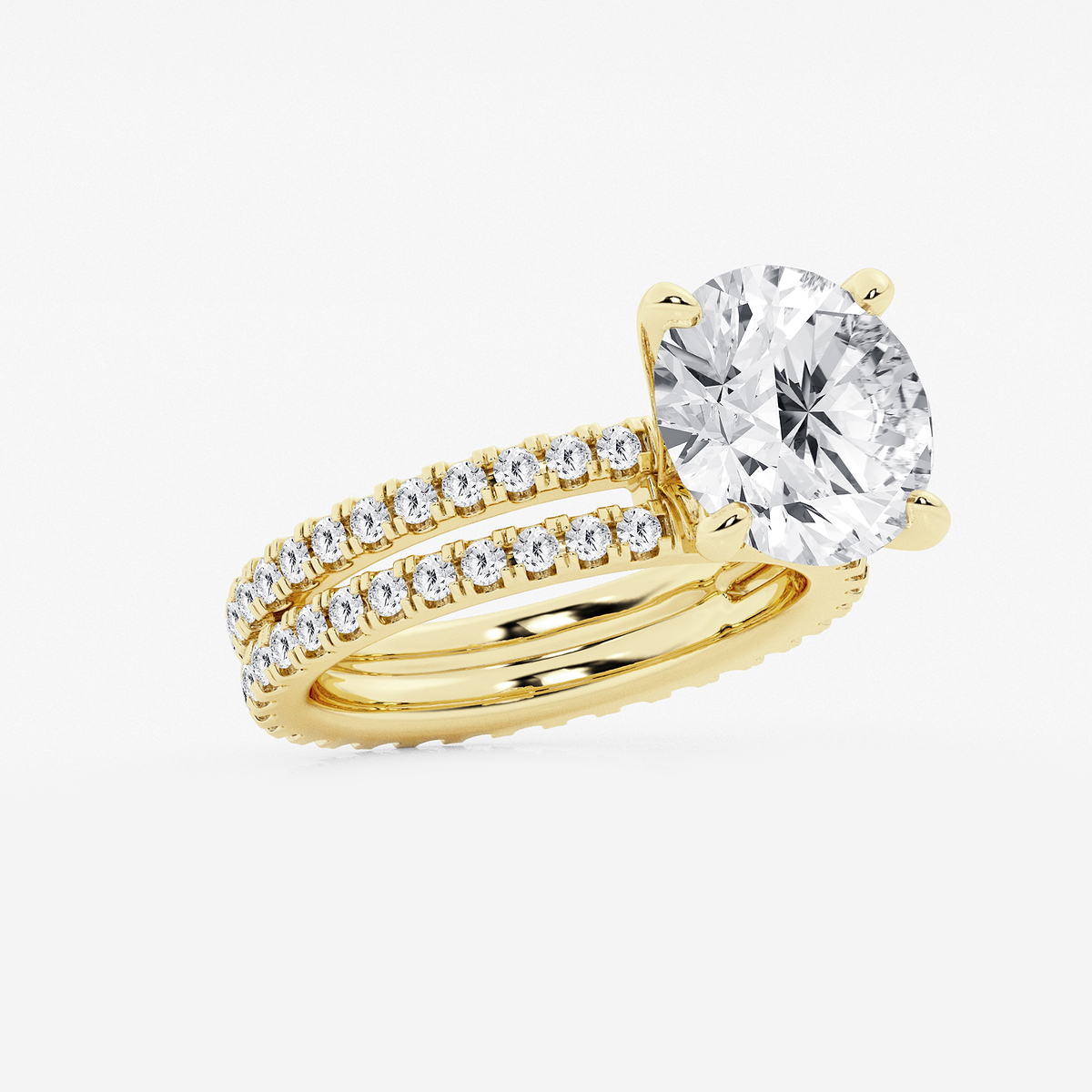 Additional Image 1 for  6 1/5 ctw Round Lab Grown Diamond Split Double Band Eternity Engagement Ring