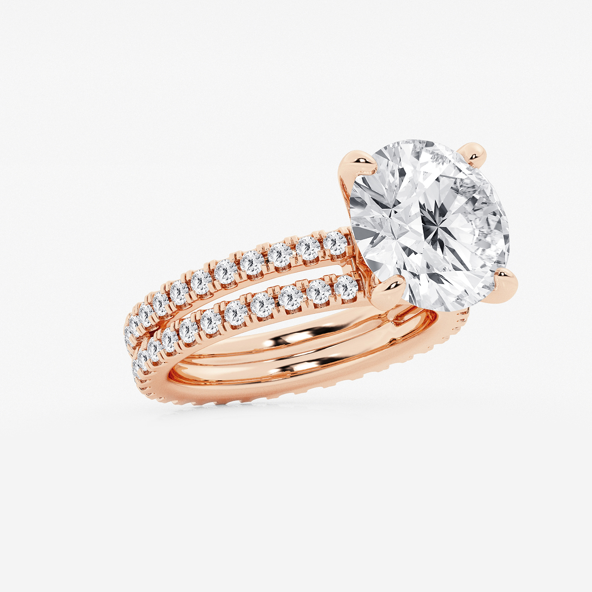 Additional Image 1 for  7 1/5 ctw Round Lab Grown Diamond Split Double Band Eternity Engagement Ring