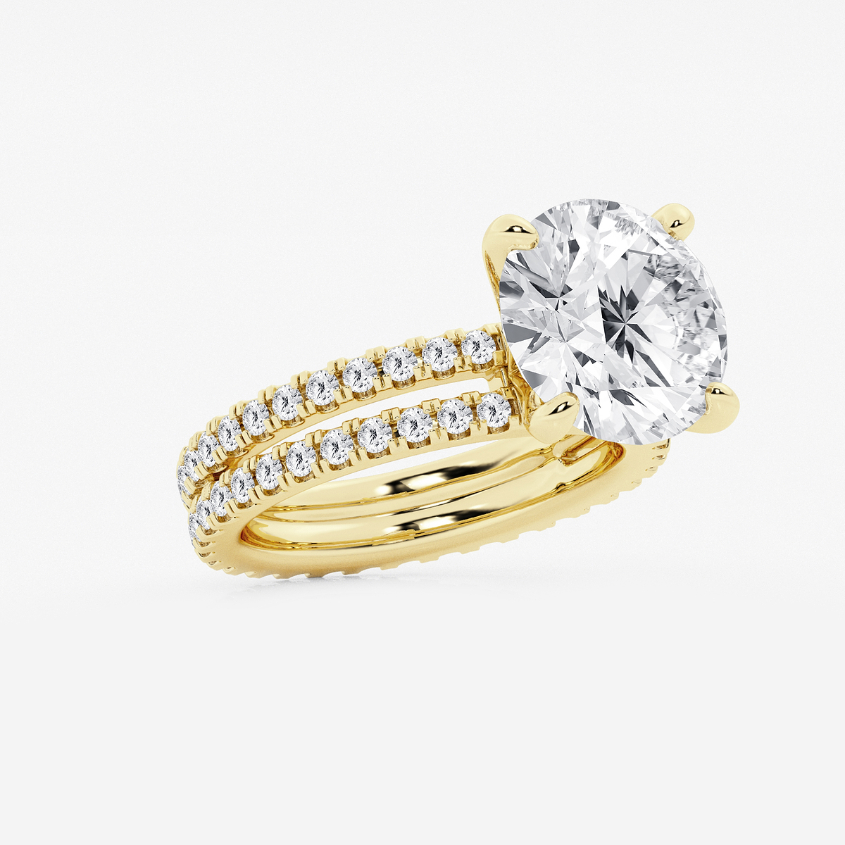 Additional Image 1 for  7 1/5 ctw Round Lab Grown Diamond Split Double Band Eternity Engagement Ring