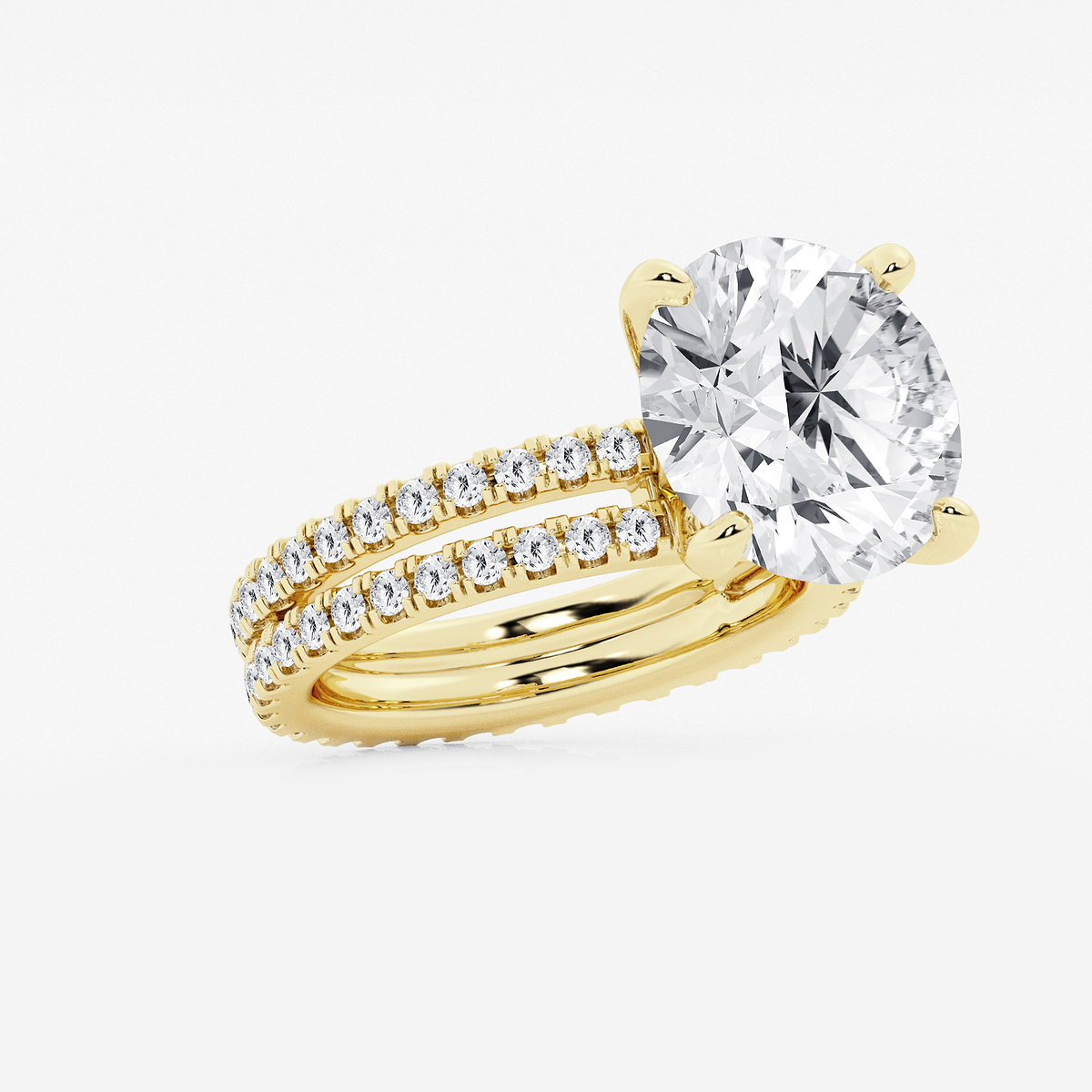 Additional Image 1 for  9 1/5 ctw Round Lab Grown Diamond Split Double Band Eternity Engagement Ring