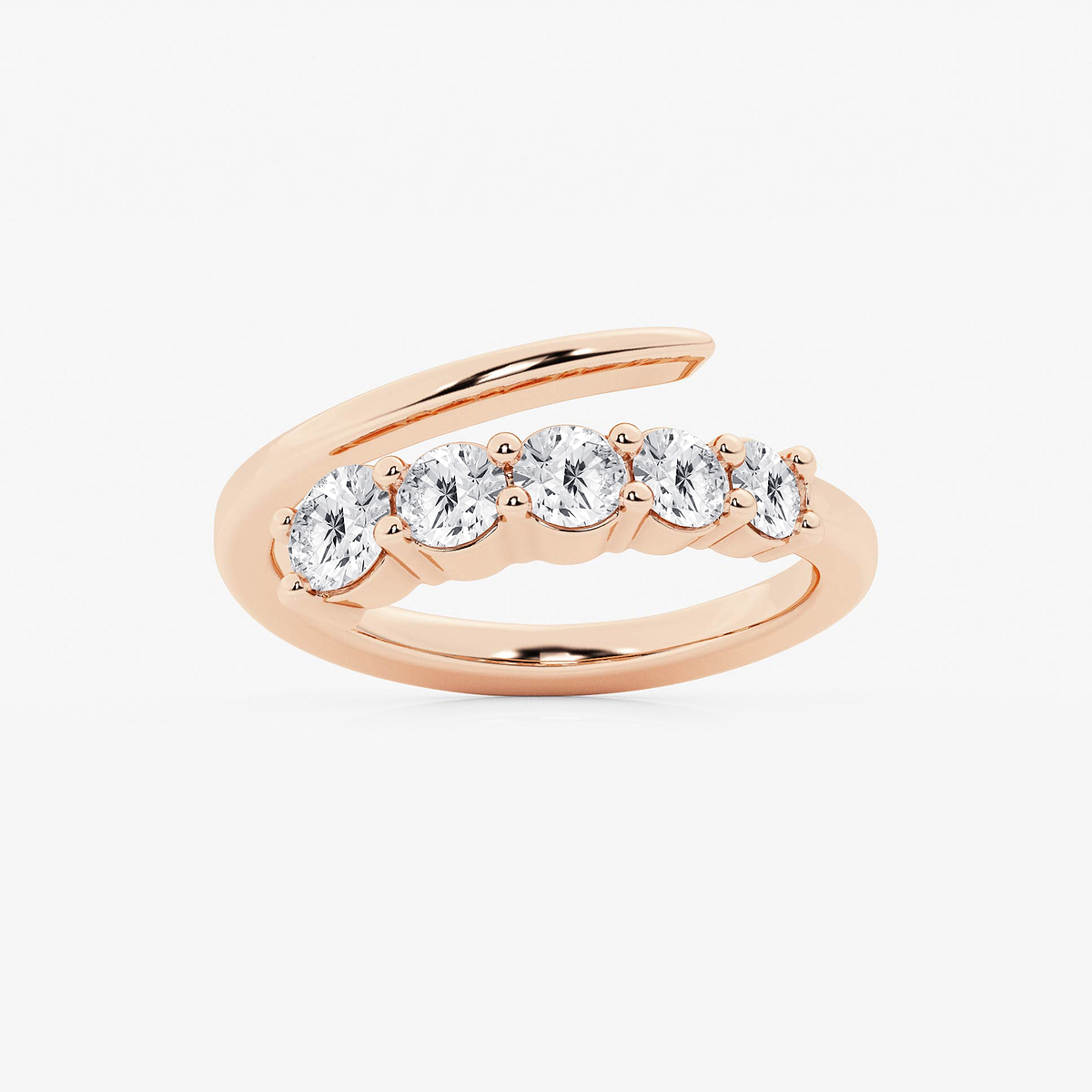 1 ctw Round Lab Grown Diamond Open Twist Band