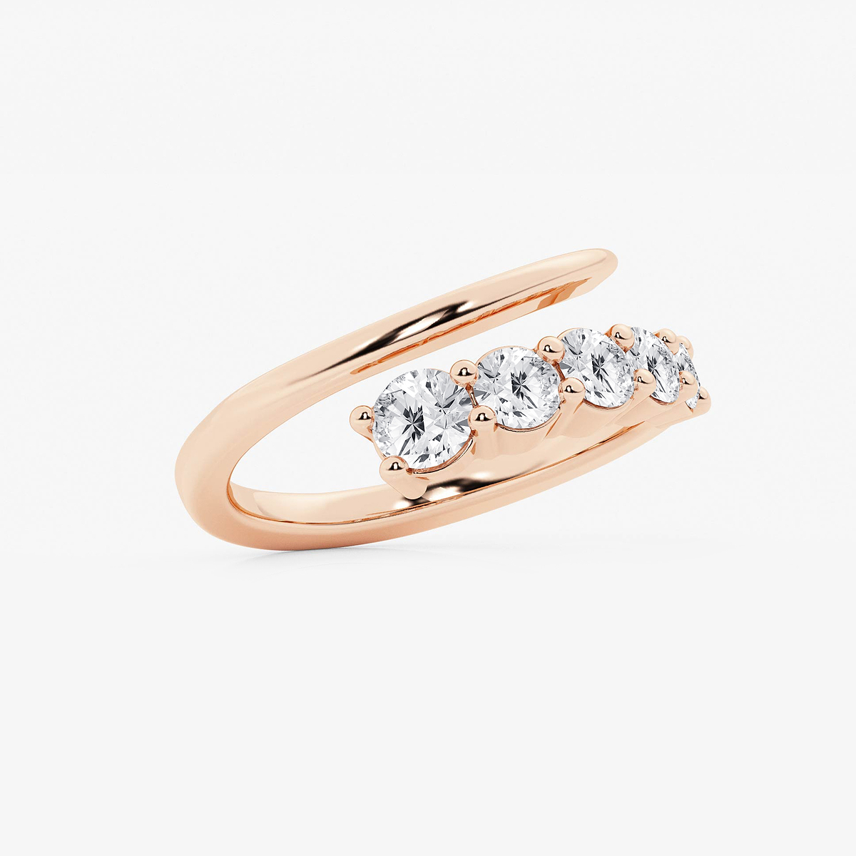 Additional Image 1 for  1 ctw Round Lab Grown Diamond Open Twist Band