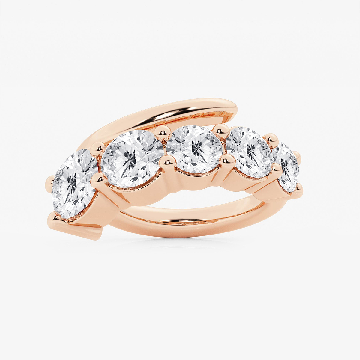 5 ctw Round Lab Grown Diamond Open Twist Band