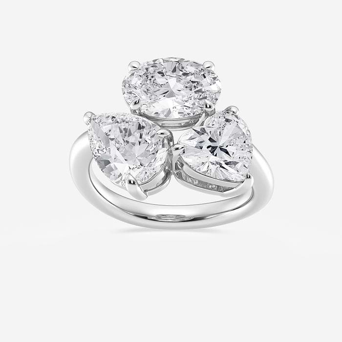 Mosaic Abstract Three Stone Ring