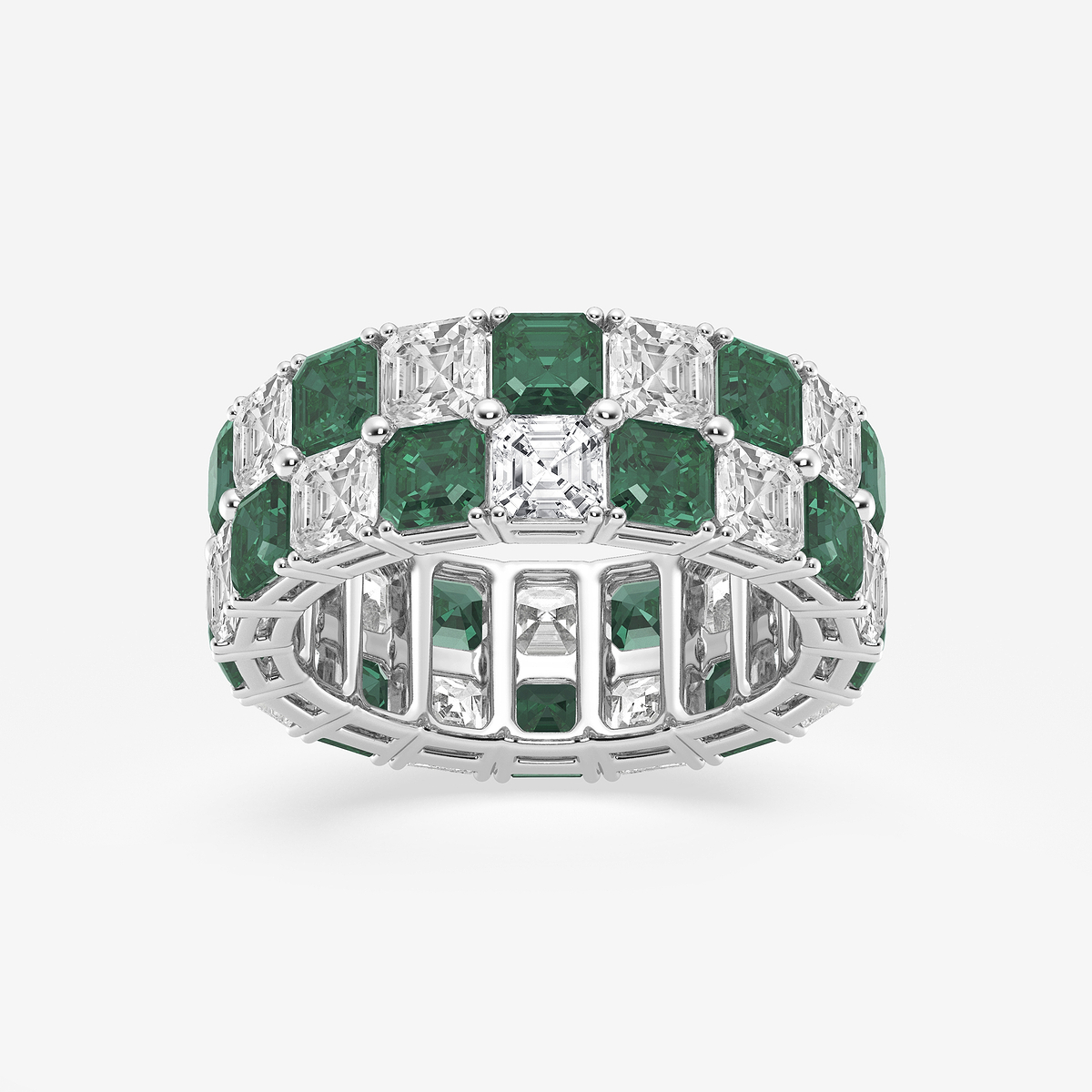 Celeste mm Corte Asscher creado esmeralda y 1/2 ctw