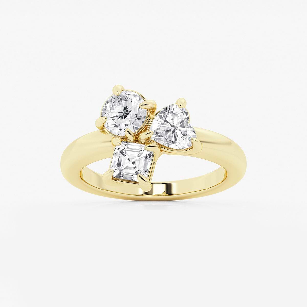 Ballade 2 ctw Mosaic Three Stone Ring 14K Yellow Gold, DE, VS1