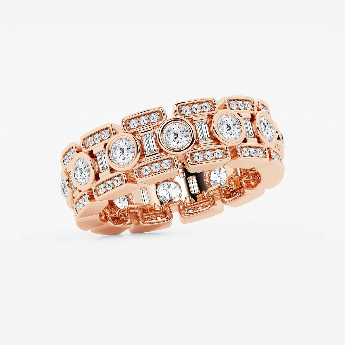 Additional Image 1 for  2 2/5 ctw Round and Baguette Lab Grown Diamond Eternity Band - 8mm Width
