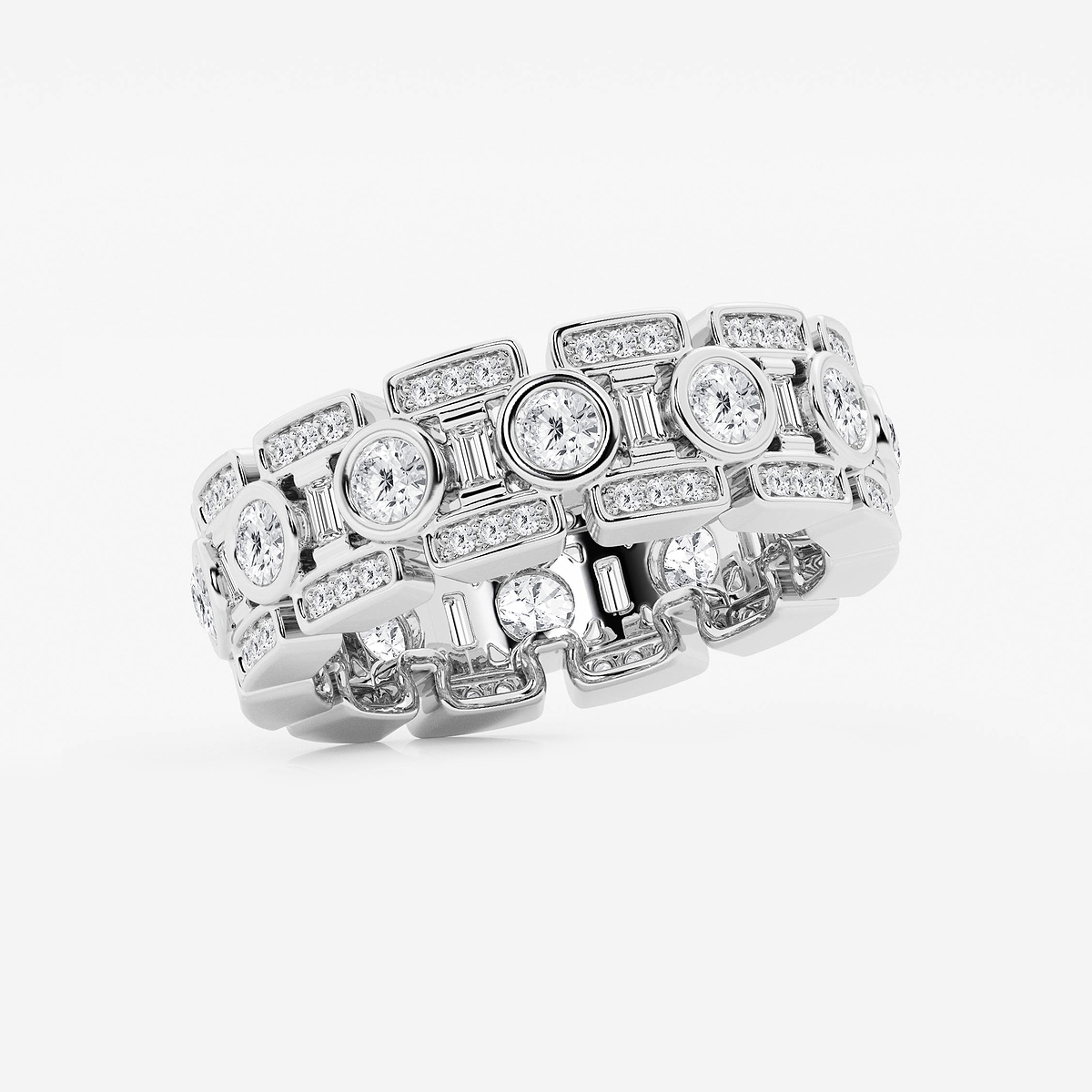 Additional Image 1 for  2 2/5 ctw Round and Baguette Lab Grown Diamond Eternity Band - 8mm Width