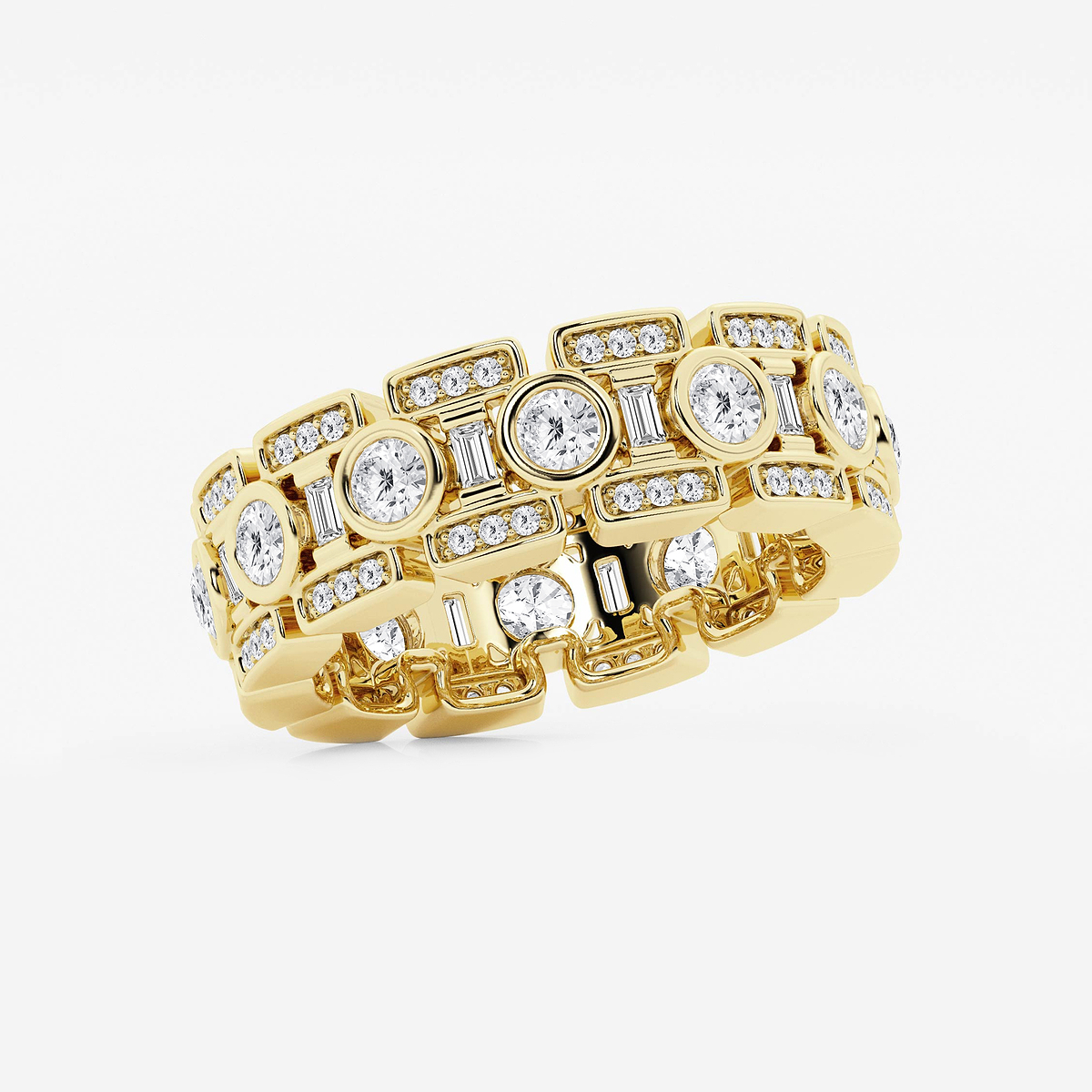 Additional Image 1 for  2 2/5 ctw Round and Baguette Lab Grown Diamond Eternity Band - 8mm Width