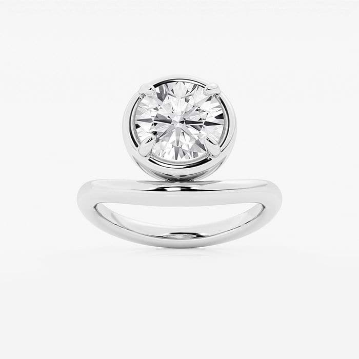 Curve Droplet Solitaire Ring