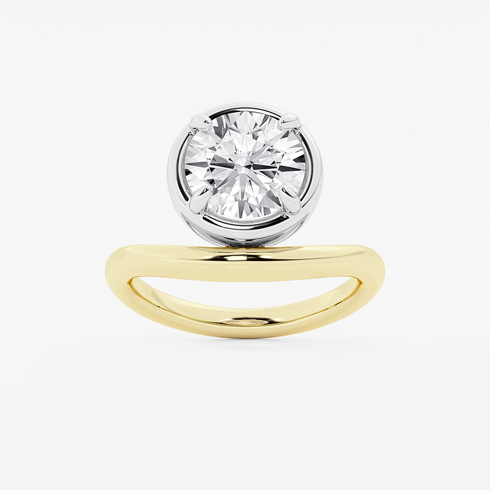 Curve Droplet Solitaire Ring