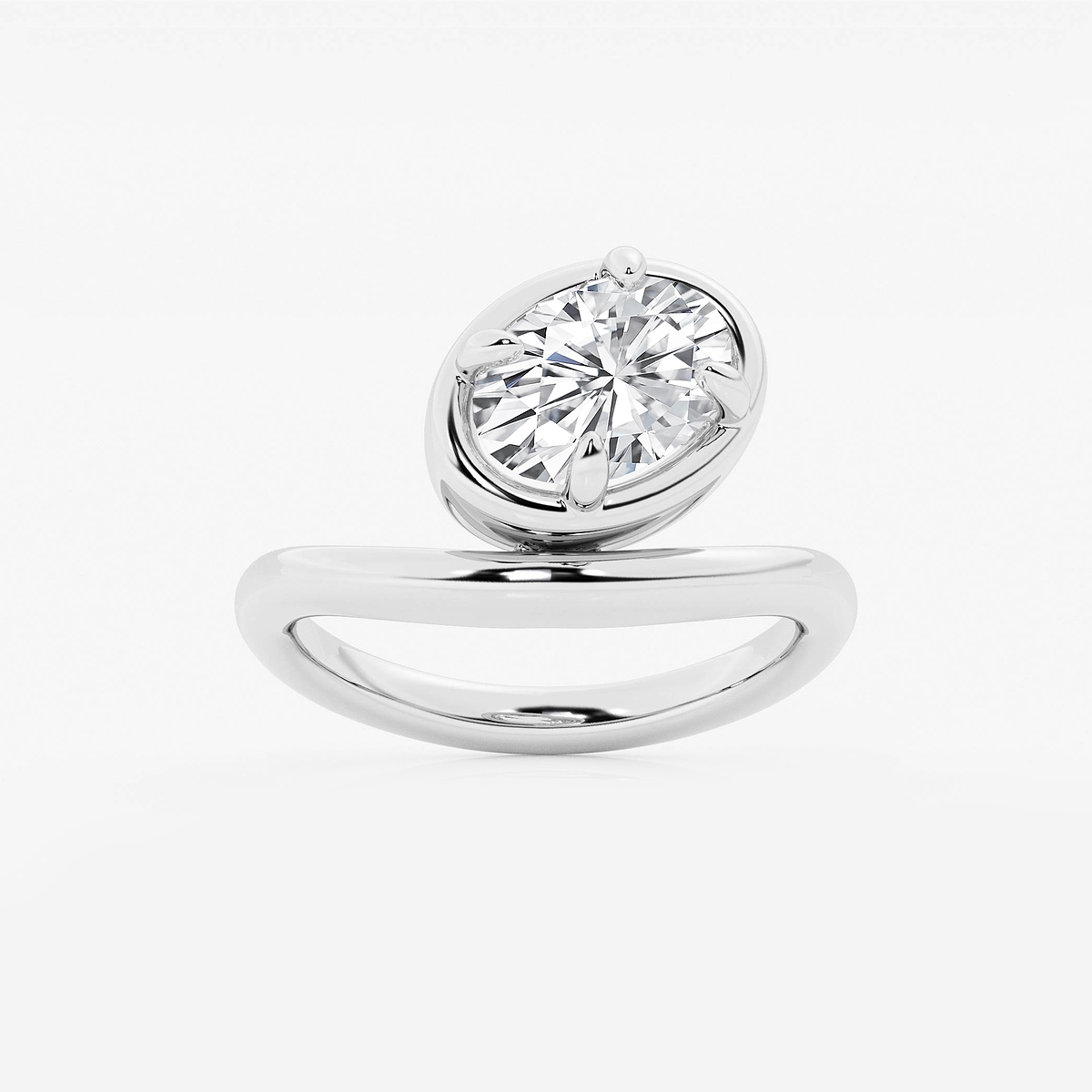 2 ctw Curve Dewdrop Solitaire Ring