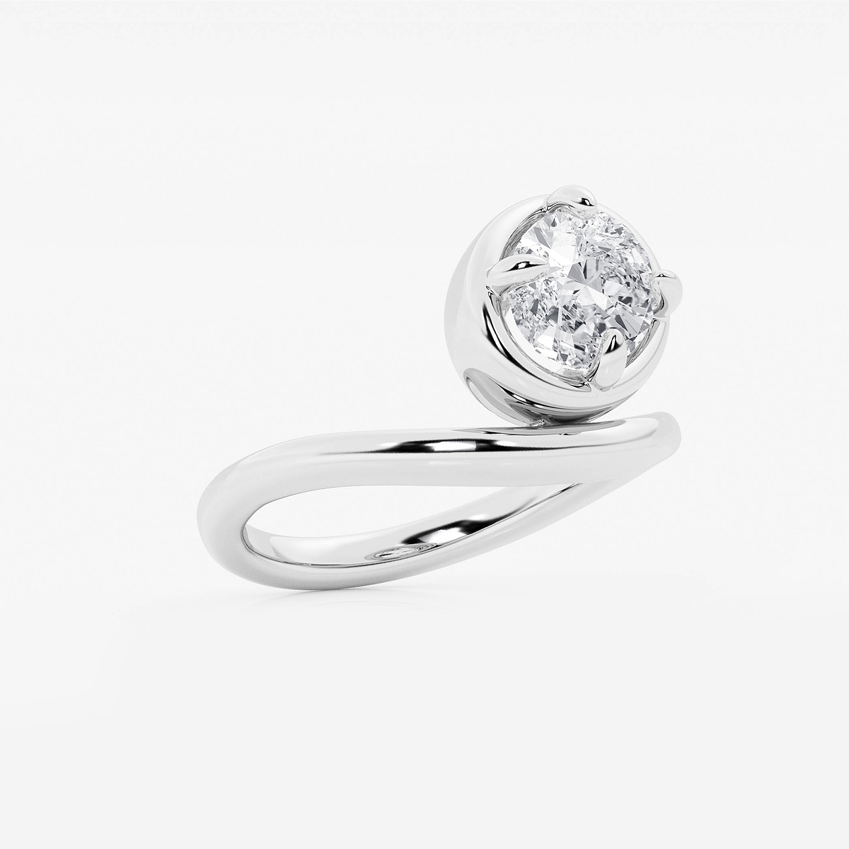Additional Image 1 for  2 ctw Curve Dewdrop Solitaire Ring