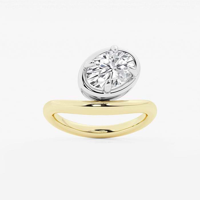Curve Dewdrop Solitaire Ring