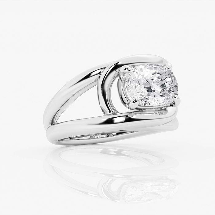 Curve Vine Solitaire Ring