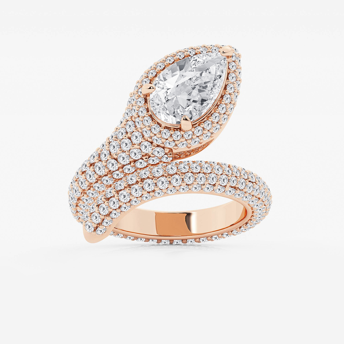 4 1/2 ctw Curve Serpent Cocktail Ring