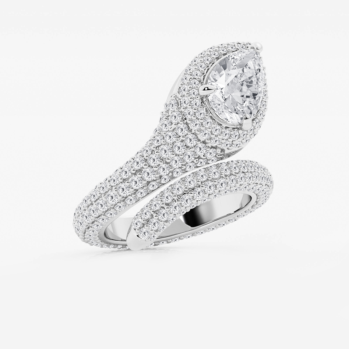 Additional Image 1 for  4 1/2 ctw Curve Serpent Cocktail Ring