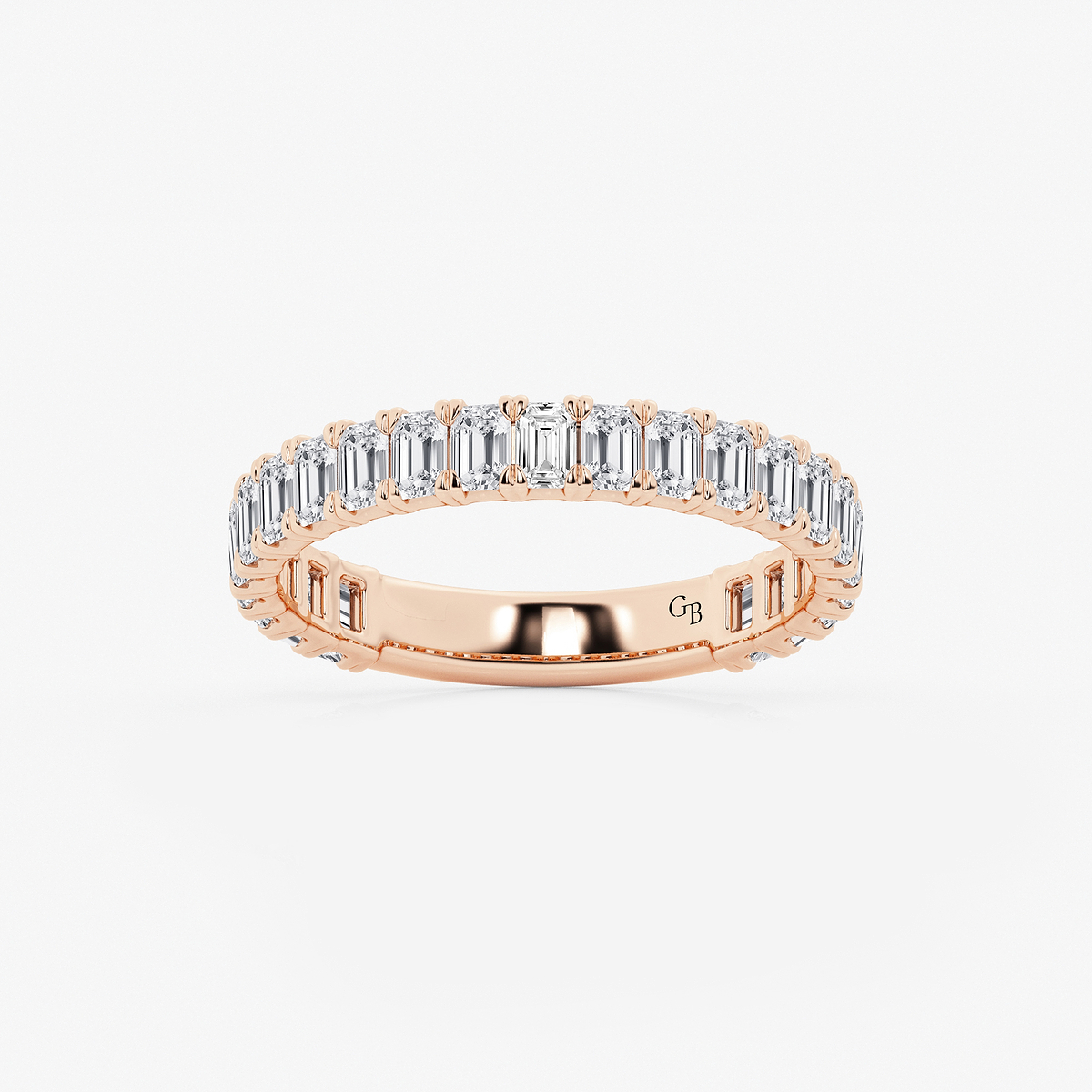 1 1/2 ctw Emerald Lab Grown Diamond Three Quarter Eternity Wedding Band