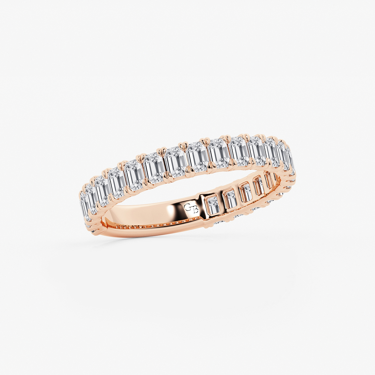 Additional Image 1 for  1 1/2 ctw Emerald Lab Grown Diamond Three Quarter Eternity Wedding Band