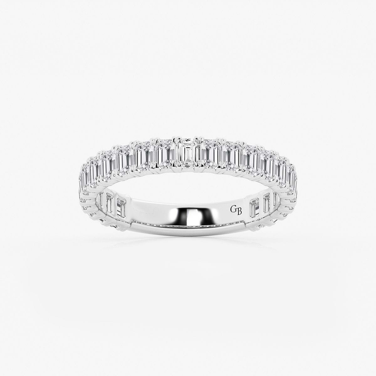 1 1/2 ctw Emerald Lab Grown Diamond Three Quarter Eternity Wedding Band