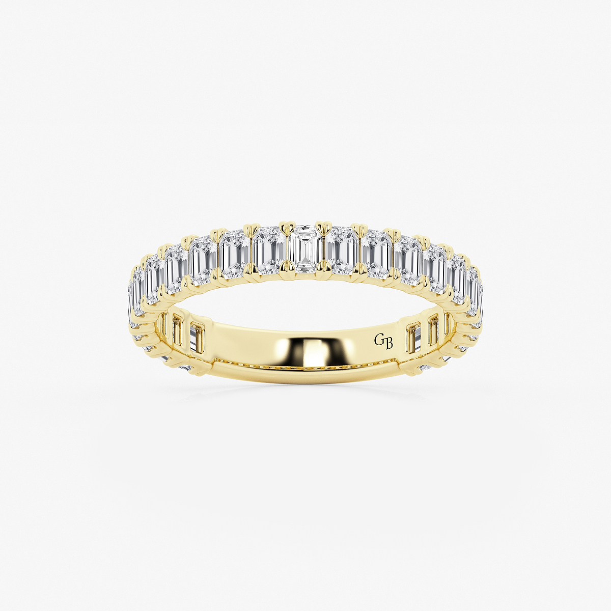 1 1/2 ctw Emerald Lab Grown Diamond Three Quarter Eternity Wedding Band