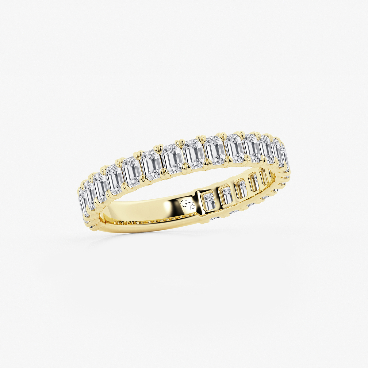 Additional Image 1 for  1 1/2 ctw Emerald Lab Grown Diamond Three Quarter Eternity Wedding Band