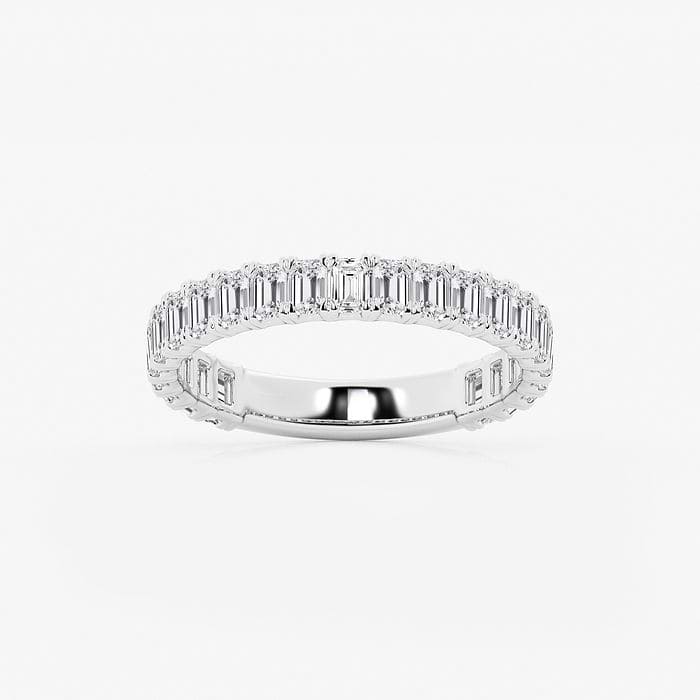 Emerald Three Quarter Eternity Wedding Band