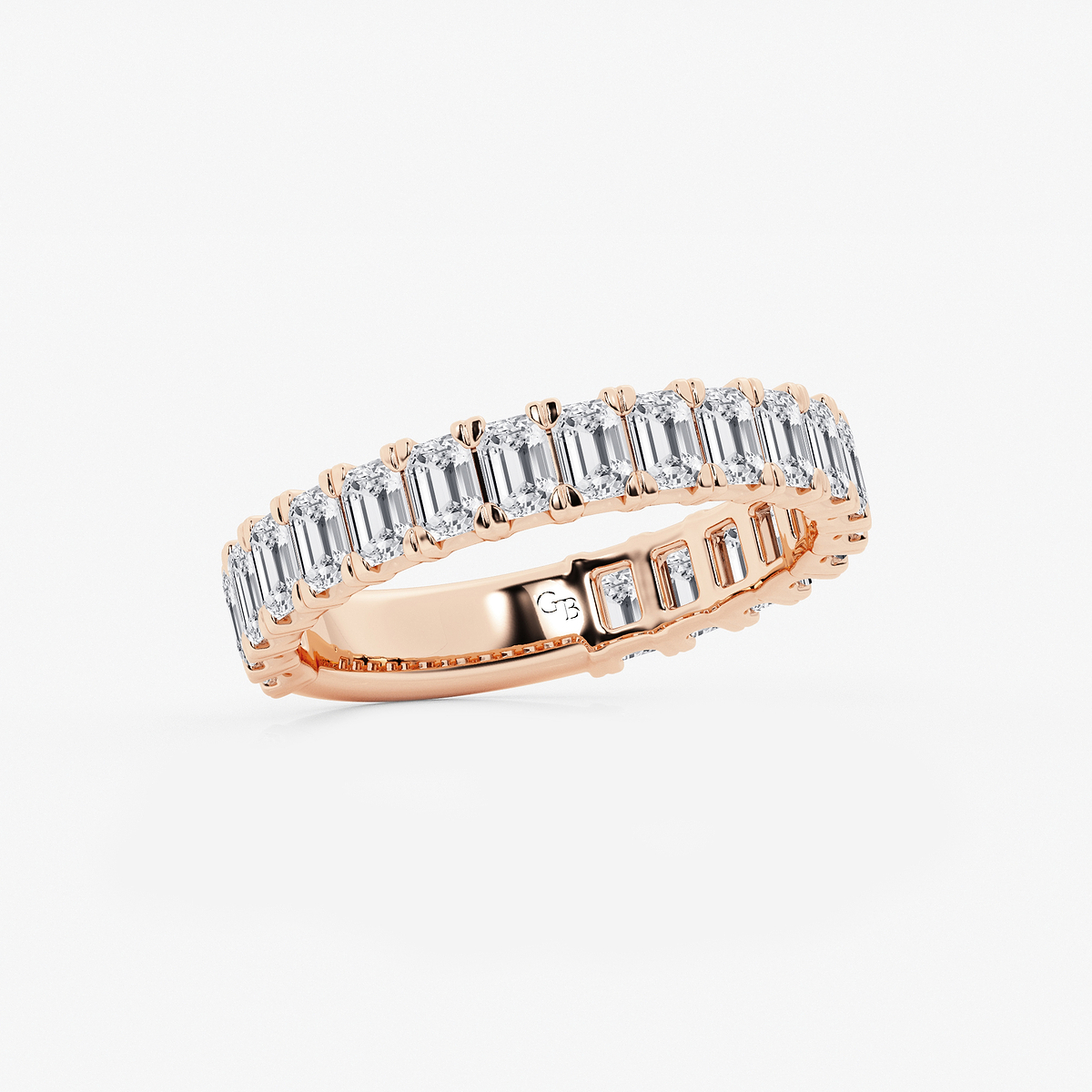 Additional Image 1 for  2 ctw Emerald Lab Grown Diamond Three Quarter Eternity Wedding Band