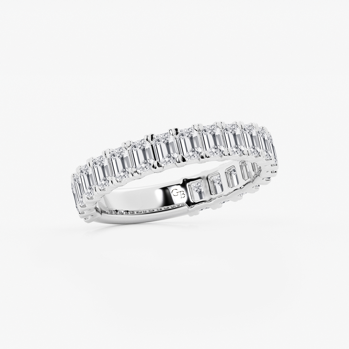 Additional Image 1 for  2 ctw Emerald Lab Grown Diamond Three Quarter Eternity Wedding Band