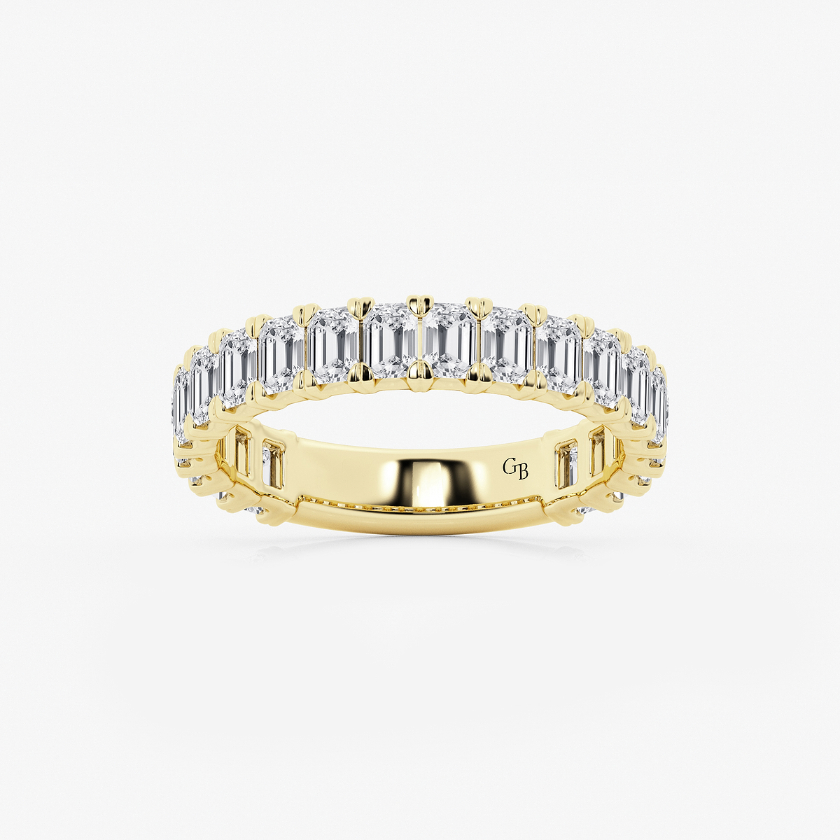 2 ctw Emerald Lab Grown Diamond Three Quarter Eternity Wedding Band