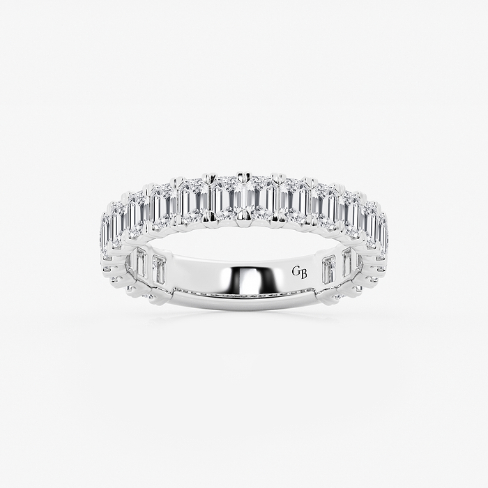 Gianna Band - 2 ctw Emerald Lab Grown Diamond Three Quarter Eternity Wedding Band