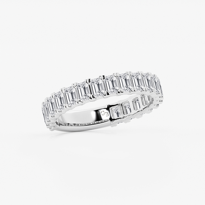 Gianna Band - 2 ctw Emerald Lab Grown Diamond Three Quarter Eternity Wedding Band