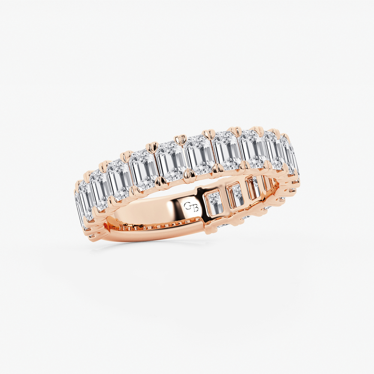 Additional Image 1 for  3 ctw Emerald Lab Grown Diamond Three Quarter Eternity Wedding Band