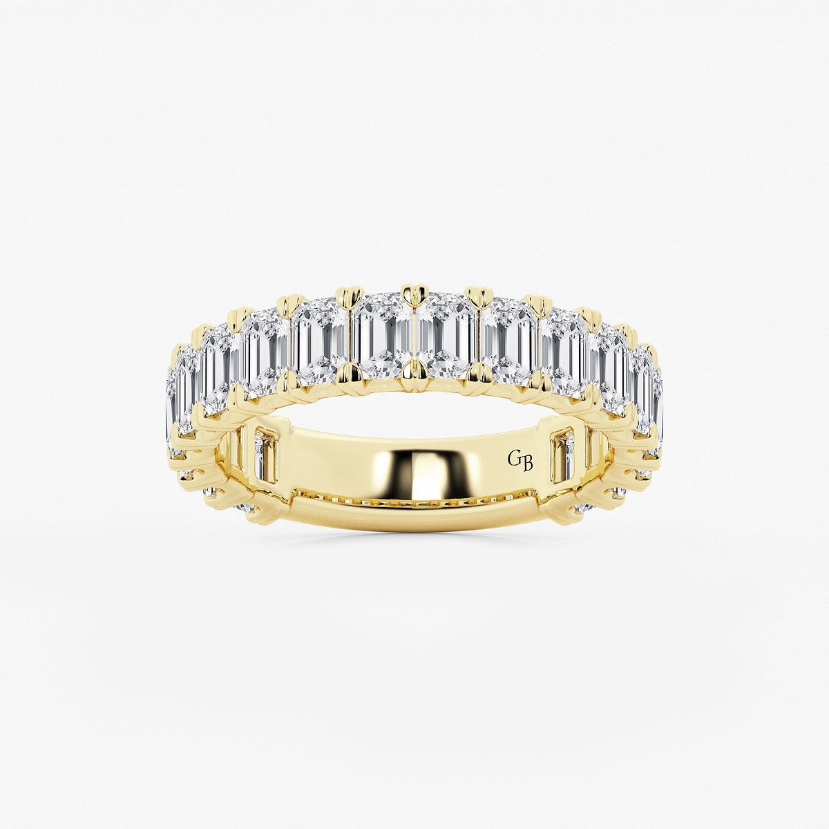 3 ctw Emerald Lab Grown Diamond Three Quarter Eternity Wedding Band