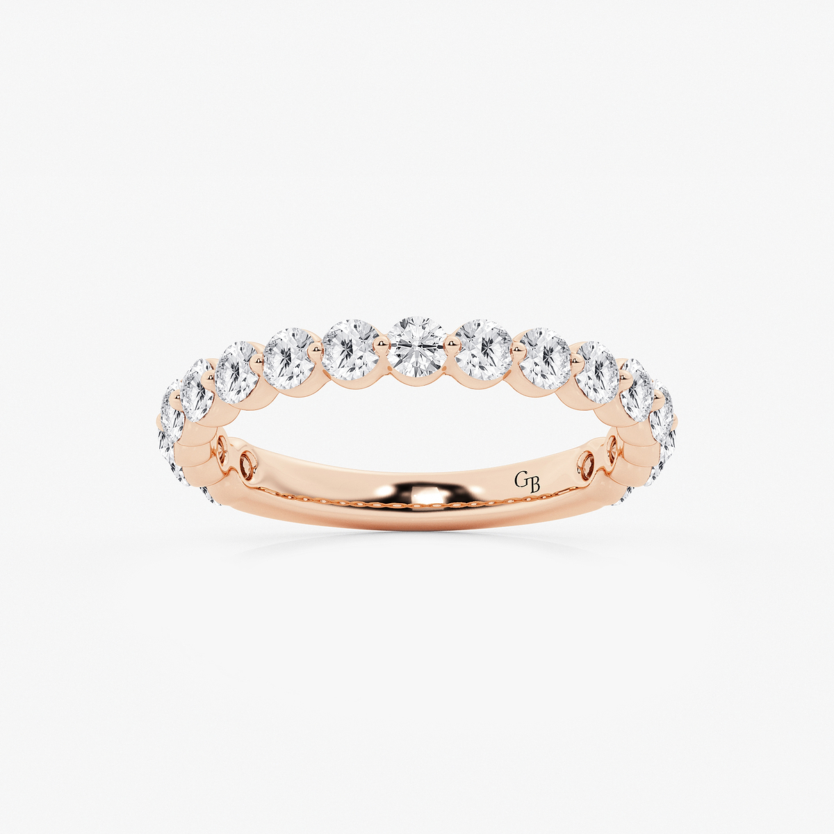 1 ctw Round Lab Grown Diamond Three Quarter Eternity Wedding Band